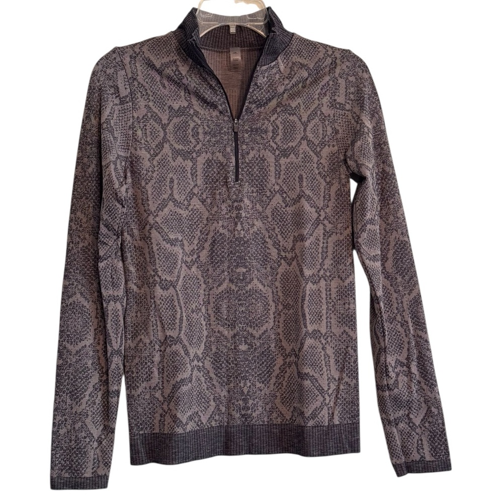 Varley Laurel Half Zip Apricot Python Pullover Top - image 2
